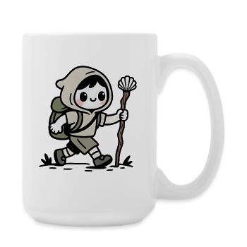 Pilger auf dem Jakobsweg - Große Tasse 440 ml - Weiß - Rechts
