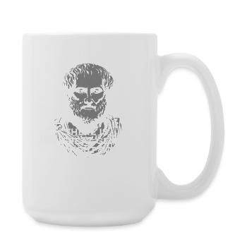 Aristotle Quote Portrait: Genius & Madness - Large Mug 440 ml - white - Right
