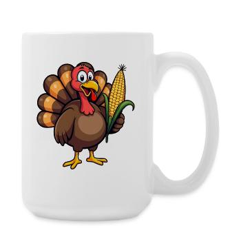 Thanksgiving Drôle Dinde de Thanksgiving - Grande tasse 440 ml - blanc - Droite