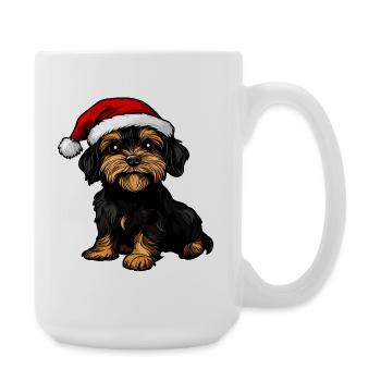 Chien Père Noël - Grande tasse 440 ml - blanc - Droite