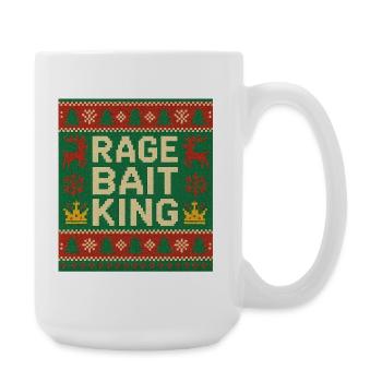 Rage Bait King Ugly Sweater Style, Funny Meme  - Large Mug 440 ml - white - Right