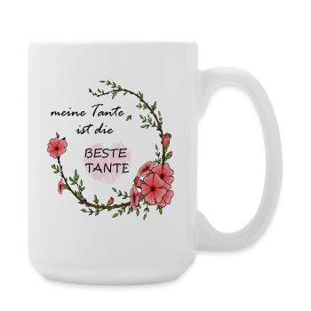 Beste Tante  - Große Tasse 440 ml - Weiß - Rechts