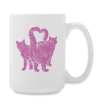 HERZKATZEN - Große Tasse 440 ml - Weiß - Rechts