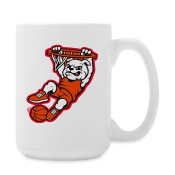 Bulldog Basketball Dunk Maskottchen - Große Tasse 440 ml - Weiß - Rechts