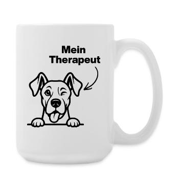 DER HUND MEIN THERAPEUT, HUNDE! 🐶 DOGLOVER PFOTE - Große Tasse 440 ml - Weiß - Rechts
