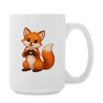 Love Fox Heart Shape - Large Mug 440 ml - white - Right