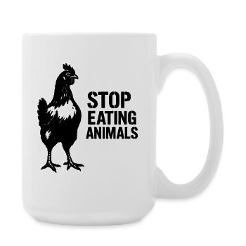 Vegan Raven Silhouette - Large Mug 440 ml - white - Right