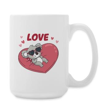 Koala in Love on Sweet Heart - Large Mug 440 ml - white - Right
