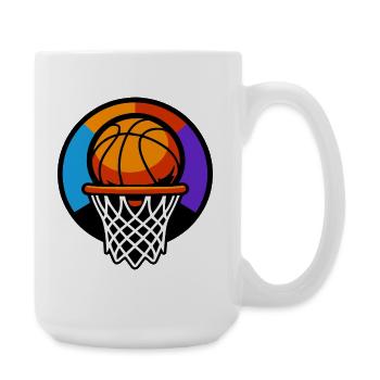 Basketball Hoop Ball Icon Graphic - Large Mug 440 ml - white - Right