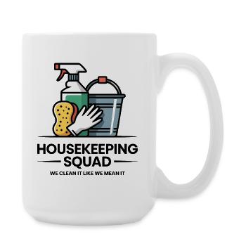 Lustiges Putzen Design - Große Tasse 440 ml - Weiß - Rechts