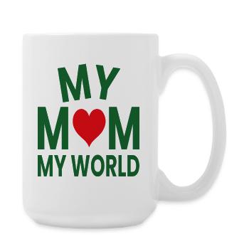My Mother My World Love Heart - Large Mug 440 ml - white - Right