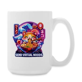 Kawaii Katze Ramen Nudeln Anime Katze - Große Tasse 440 ml - Weiß - Rechts
