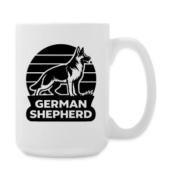Deutscher Schäferhund Silhouette - Große Tasse 440 ml - Weiß - Rechts