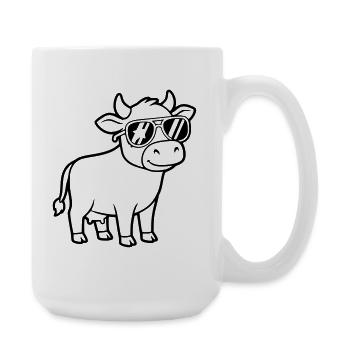 Cool Cow Sunglasses Casual Vector - Large Mug 440 ml - white - Right