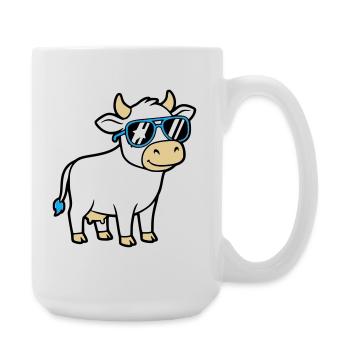 Coole Kuh Sonnenbrille Lässig Vektor - Große Tasse 440 ml - Weiß - Rechts