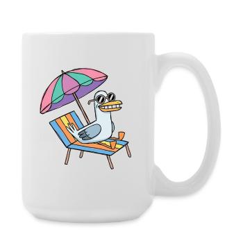 Möwe macht Urlaub - Große Tasse 440 ml - Weiß - Rechts