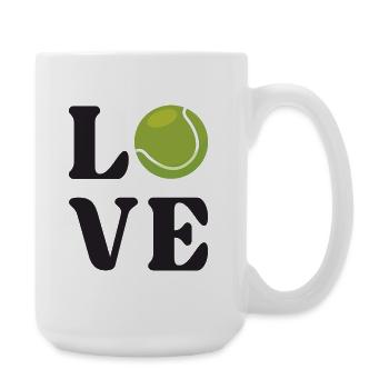 Tennis-Liebhaber - Große Tasse 440 ml - Weiß - Rechts