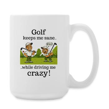 Golf - keeps me sane - Large Mug 440 ml - white - Right