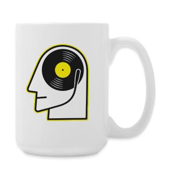 Vinyl-Kopfporträt - Große Tasse 440 ml - Weiß - Rechts