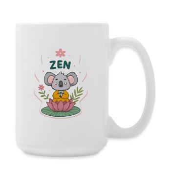 Zen-Koala auf Lotus - Große Tasse 440 ml - Weiß - Rechts