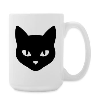 Tête_de_chat - Large Mug 440 ml - white - Right