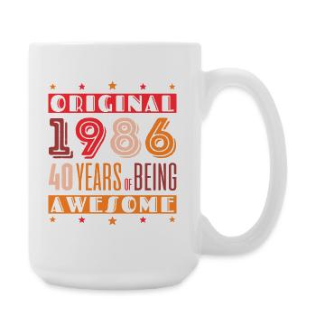 Original 1986: 40 Jahre großartig - Große Tasse 440 ml - Weiß - Rechts