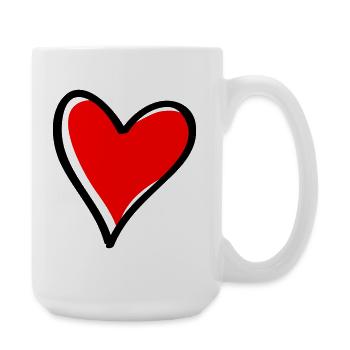 Red Heart Minimal Icon - Large Mug 440 ml - white - Right