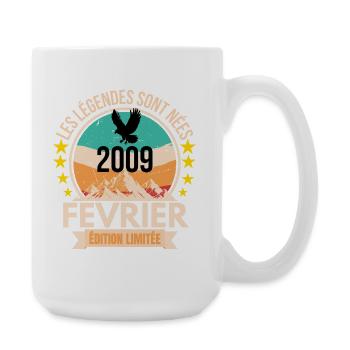 Legends Are Born in February 2009, Birthday 17 - Grande tasse 440 ml - blanc - Droite
