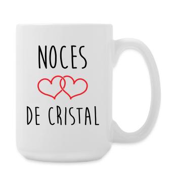 Noces de Cristal 15 ans de mariage - Grande tasse 440 ml - blanc - Droite