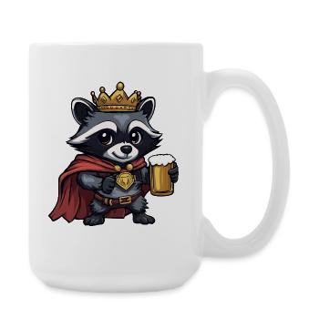 Raccoon Beer King - Large Mug 440 ml - white - Right