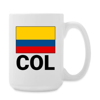 Colombia flag tricolor with abbreviation COL - Large Mug 440 ml - white - Right