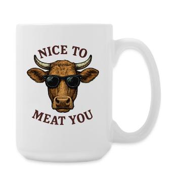 GENTIL DE TE FAIRE DE LA VIANDE Taureau avec des lunettes de soleil - Grande tasse 440 ml - blanc - Droite