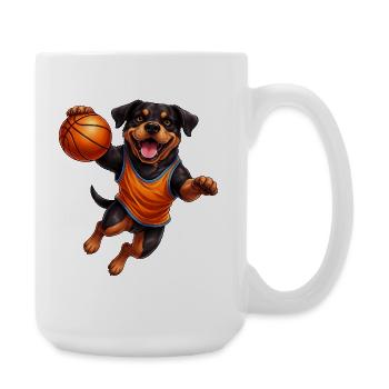 Joueur de basket-ball Rottweiler Sport-can-basket - Grande tasse 440 ml - blanc - Droite