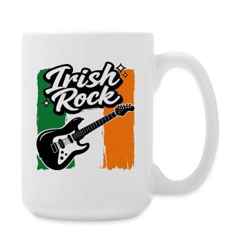 E-Gitarre St Patrick Flagge Rock Geschenk - Große Tasse 440 ml - Weiß - Rechts