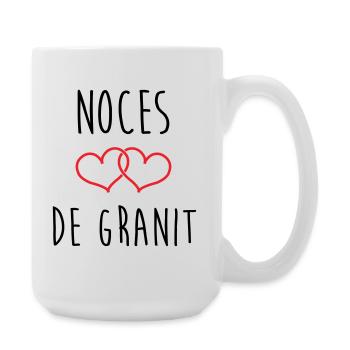 Cadeau Noces de Granit 90 Ans Mariage Amour Pur - Grande tasse 440 ml - blanc - Droite