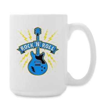 Rock 'n' Roll Gitarre - Große Tasse 440 ml - Weiß - Rechts