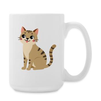 Katze - Große Tasse 440 ml - Weiß - Rechts