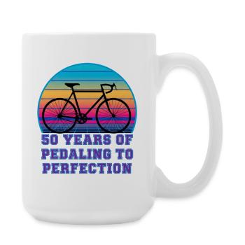 50 Years Pedaling Retro Sunset Road Bike - Large Mug 440 ml - white - Right