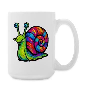Rainbow Multicolor Psychedelic Snail - Large Mug 440 ml - white - Right