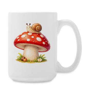 Toadstool with Snail Cute Forest Motif - Large Mug 440 ml - white - Right