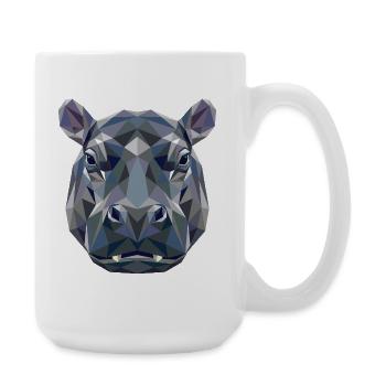 Nilpferd Flusspferd Mama Hippopotamus Cooles Hippo - Grande tasse 440 ml - blanc - Droite