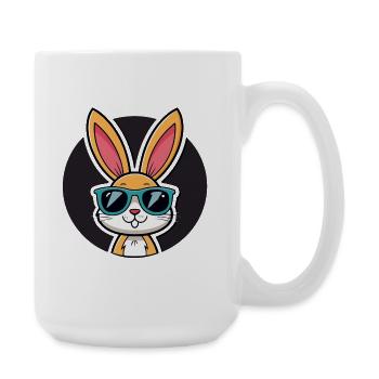 Solar Bunny in Blue Glasses - Large Mug 440 ml - white - Right