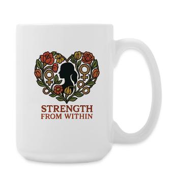 Strength From Inside Blossom Heart - Large Mug 440 ml - white - Right