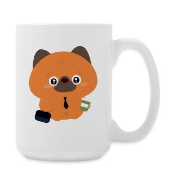 Kawaii müder Deutscher Schäferhund - Große Tasse 440 ml - Weiß - Rechts