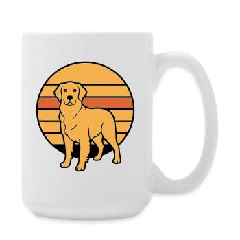 Dog Retriever Retro Sunset - Large Mug 440 ml - white - Right
