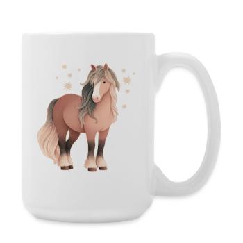 Cheval avec des étoiles - Grande tasse 440 ml - blanc - Droite