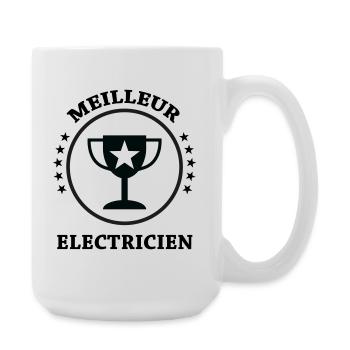 Meilleur Électricien : Le Trophée de la Qualité - Grande tasse 440 ml - blanc - Droite