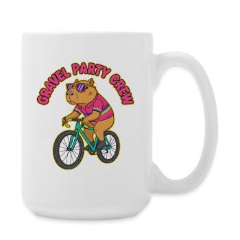 90s Retro Capybara Gravel Party Crew - Large Mug 440 ml - white - Right