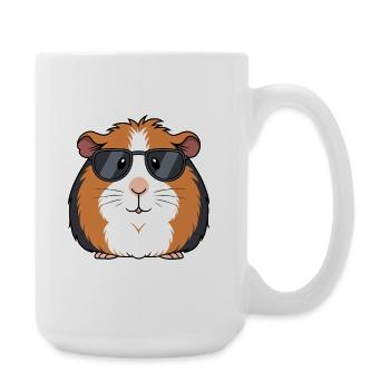 Cochon d'Inde lunettes soleil chic - Grande tasse 440 ml - blanc - Droite