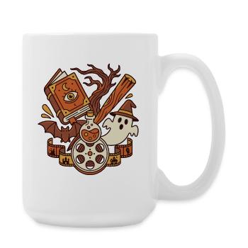 Magie Horror Buch Film Motiv - Große Tasse 440 ml - Weiß - Rechts